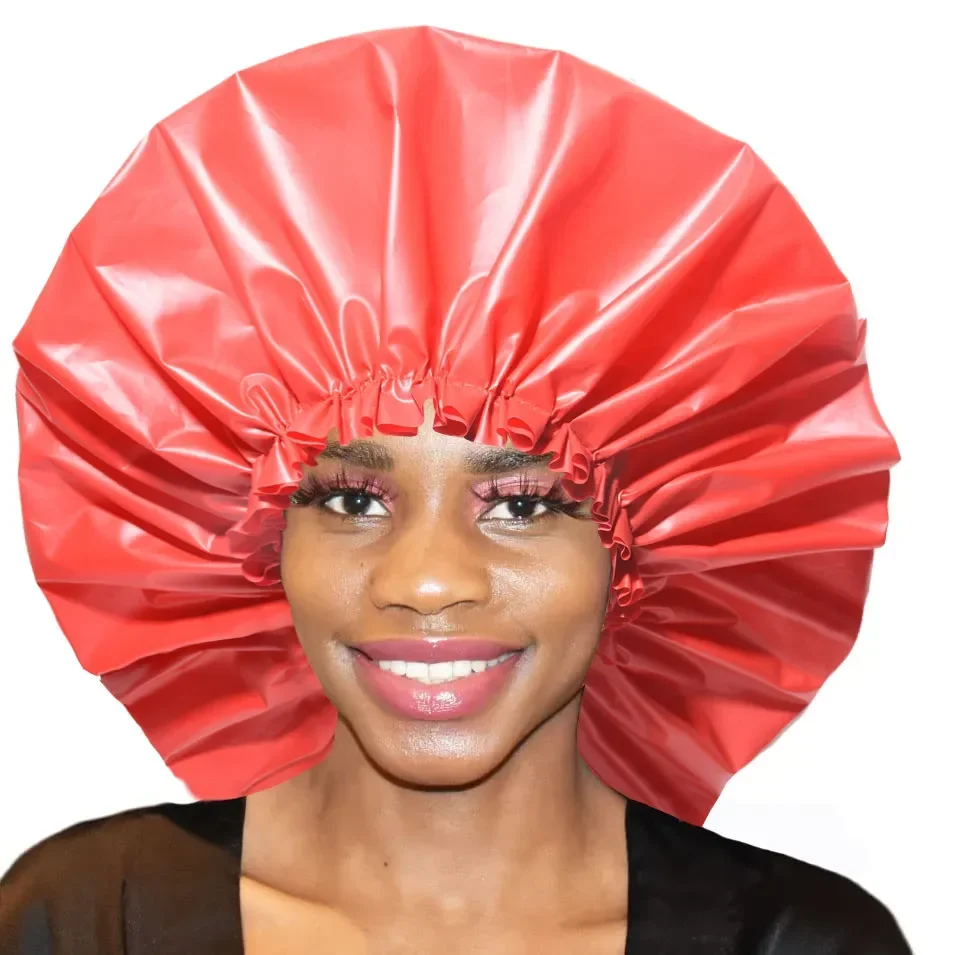 Large adjustable shower cap for afro curly hair