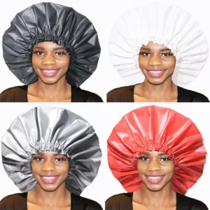 Large adjustable shower cap for afro curly hair