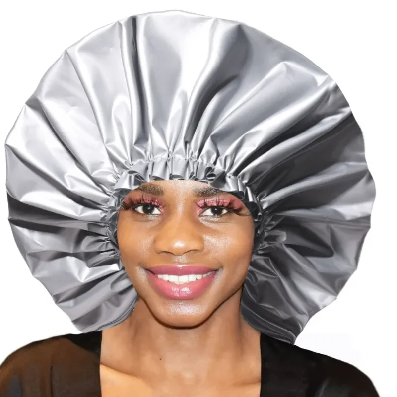 Large adjustable shower cap for afro curly hair